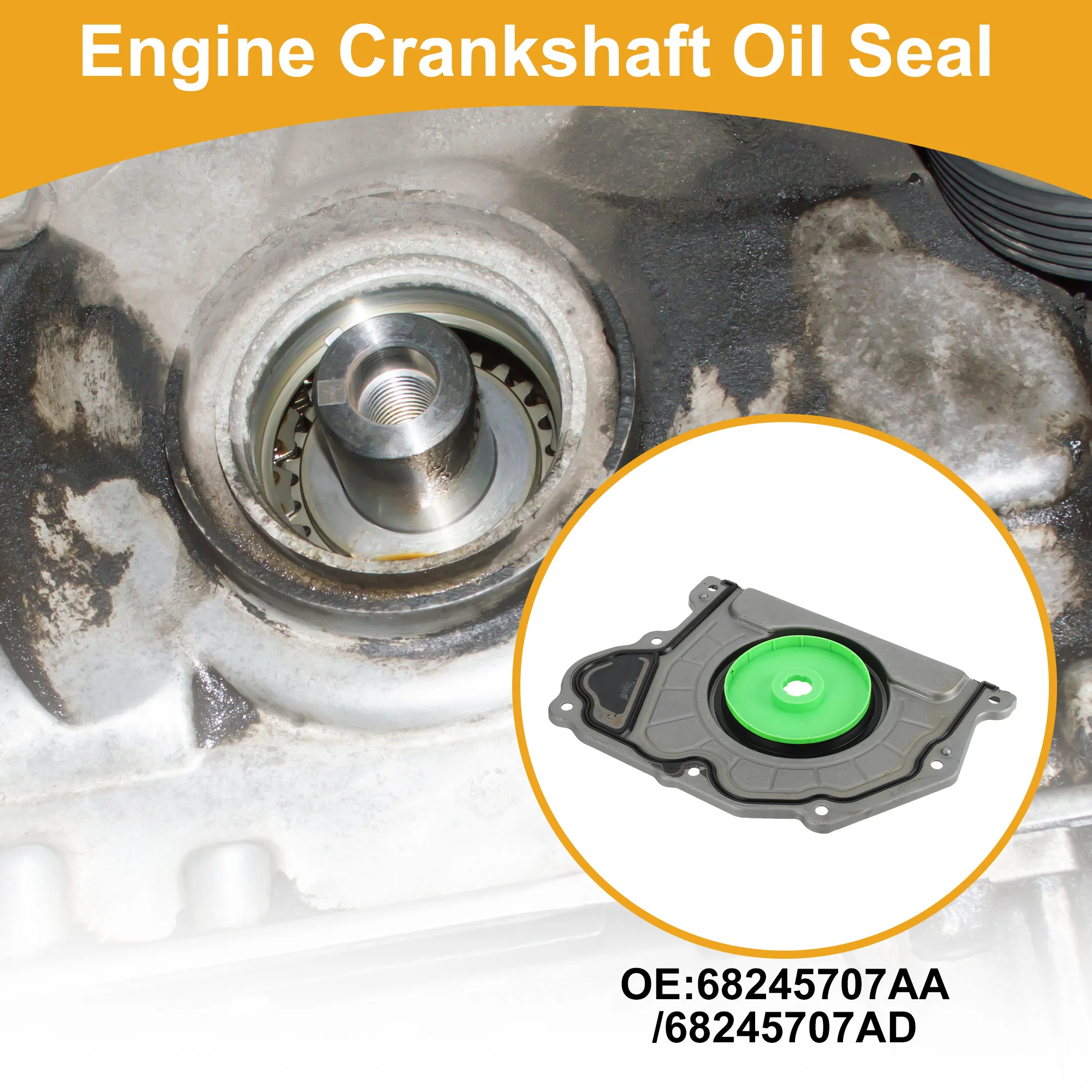 

UXCELL 1 Pc Rear Crankshaft Oil Seal with Flange for Dodge Durango 16-17 No.68245707AA