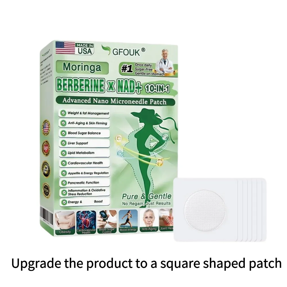 10 Boxes Moringa Slimming Microneedle Patches - Gentle Breathable, Weight Management & Blood Sugar Balance Body Care
