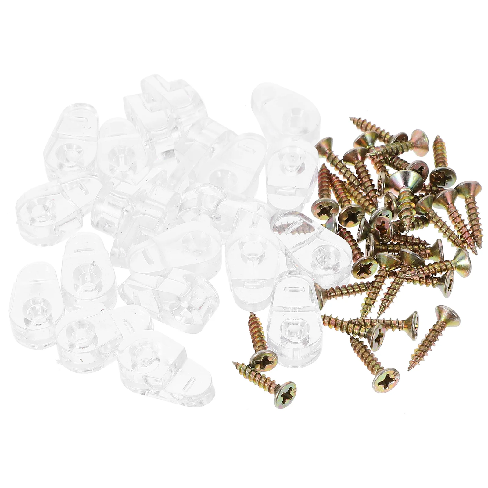 

20 Pcs Glass Bracket Curio Cabinet Holders Door Clips Button Frame for Cabinets Doors Panel Mounting Screws