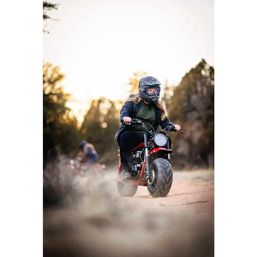 

Бензиновый минибайк для детей и взрослых, 196 куб. см, 4-тактный двигатель, скорость до 30 миль/ч, внедорожный мотоцикл для бездорожья