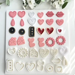 Valentines Day Cutter bordered heart Soft Pottery Earrings Jewelry cutters Valentine's Sweet Series Heart Shape cutters