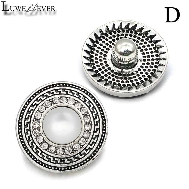 Hot Component w333 Crystal 3D 18mm Metal Snap Button For Bracelet Necklace Interchangeable Jewelry Women Accessorie Findings