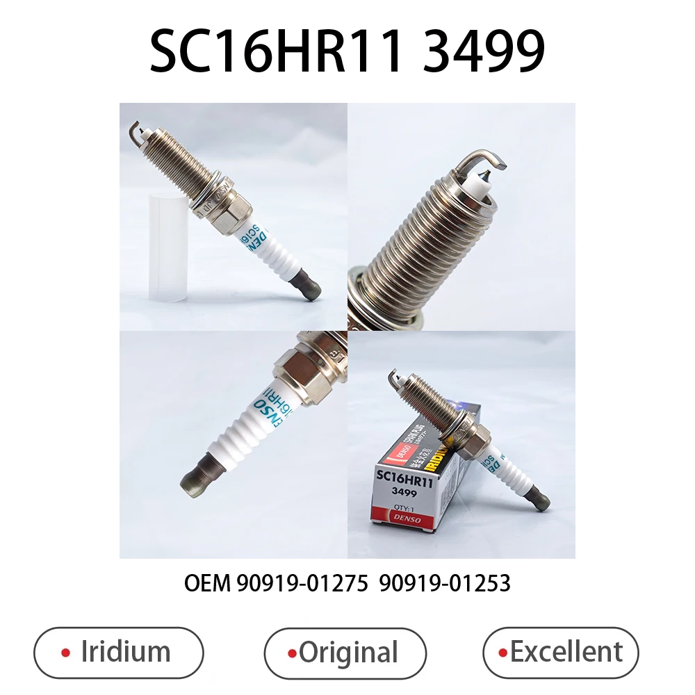 Original Iridium Spark Plug SC16HR11 3499 Adapted To Toyota dazzling Corolla dual-engine Vios OEM 90919-01275 90919-01253