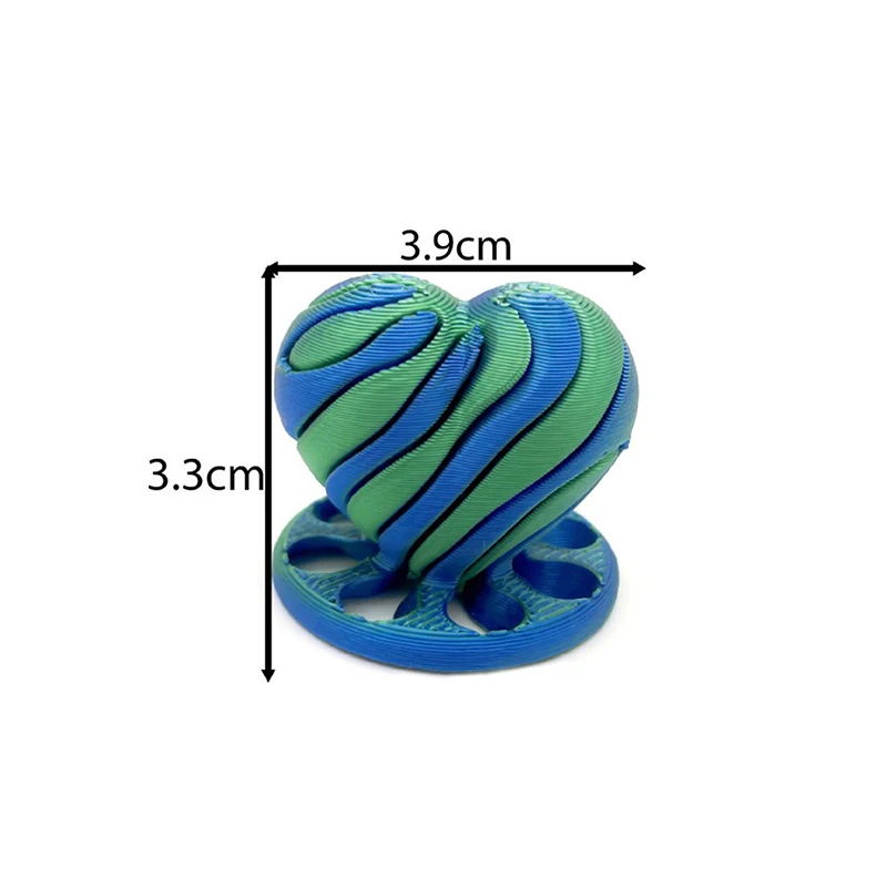 Structure rotative de décompression, jouets anti-Stress, spirale imprimée en 3D, jouet Fidget passe-temps en forme de cœur, 1 pièce