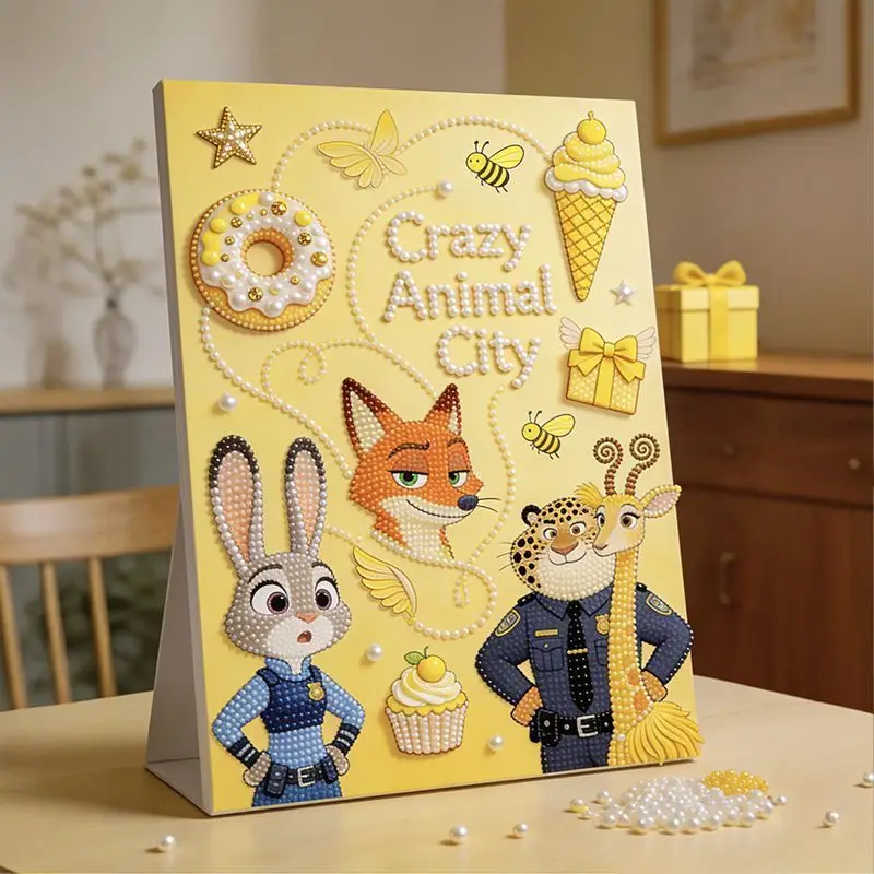 ديزني زوتوبيا اللؤلؤ اللوحة جودي نيك الإجهاد الإغاثة شفاء لغز الفن غرفة المعيشة ديكور غرفة نوم اللوحة اليدوية DIY هدية