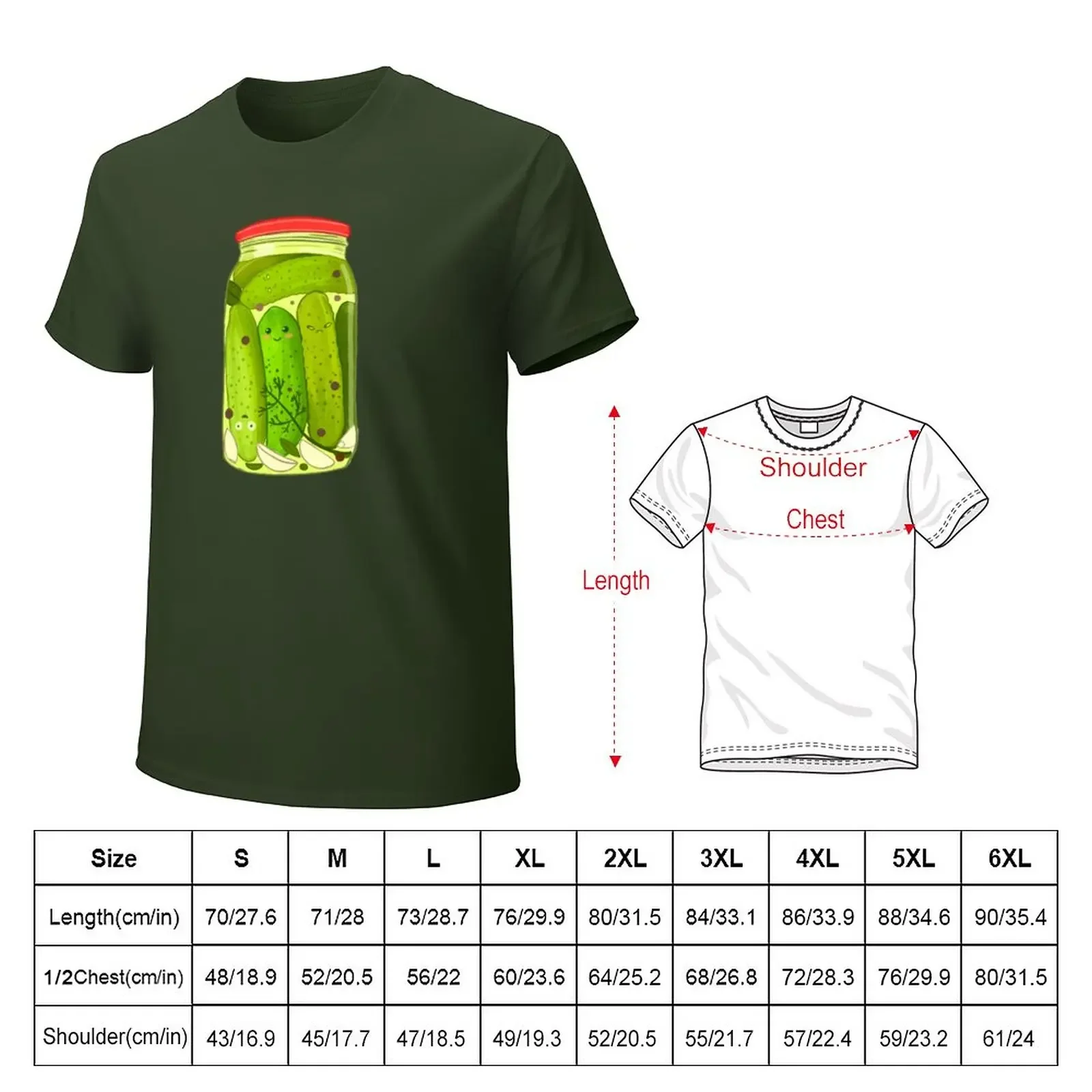 Cute Pickle Jar T-Shirt cute tops oversizeds mens t shirts casual stylish