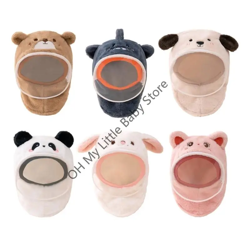 

Baby winter warm Cartoon Scarf Hat with Removable Mask for Infant Kids Ear Hat Scarf Thickened windproof Hats