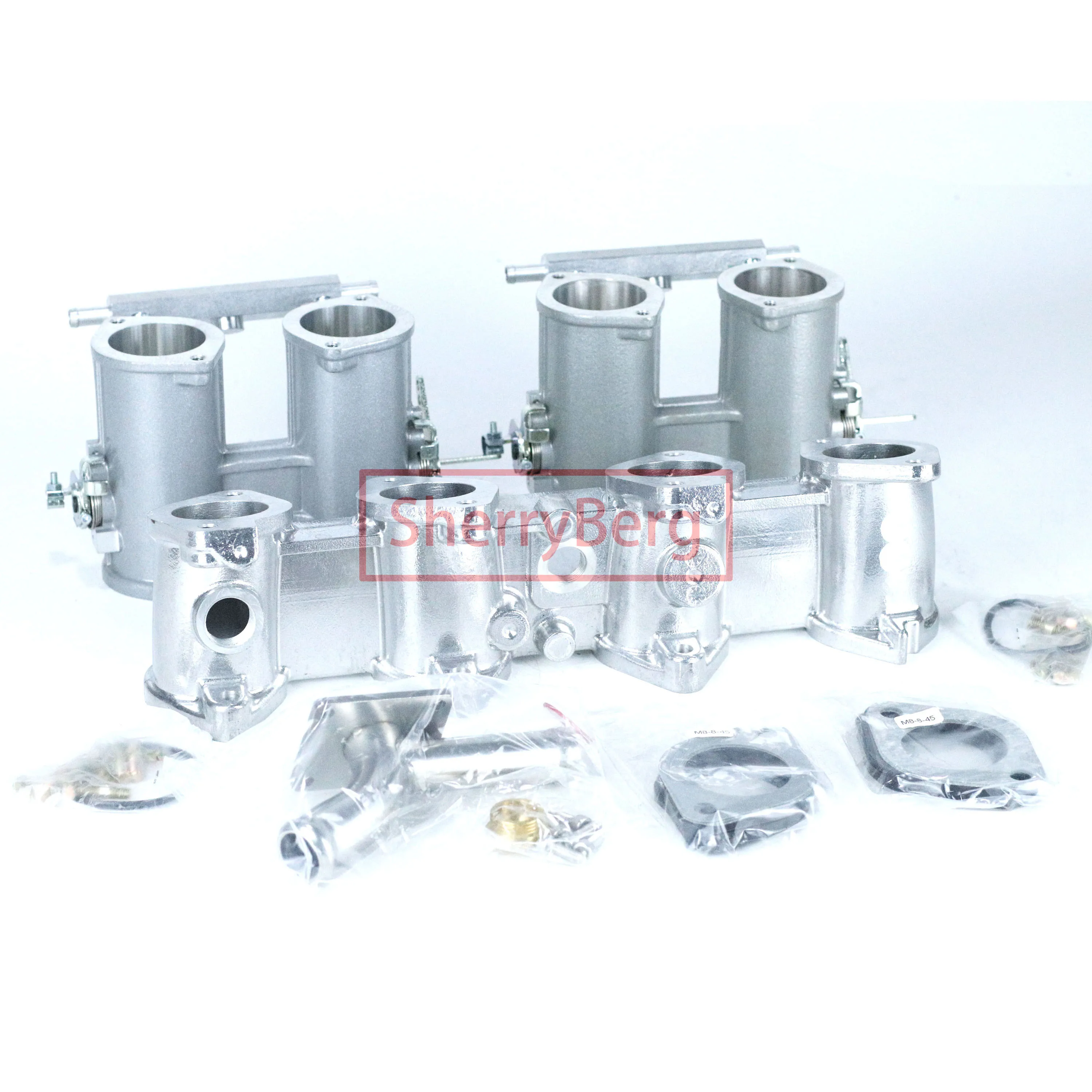 SherryBerg  45MM DCOE Twin Throttle Bodies + Manifold KIT Replace Weber Dellorto EMPI EMP FAJS FIt for BMW 1600 1800, 2000 2002