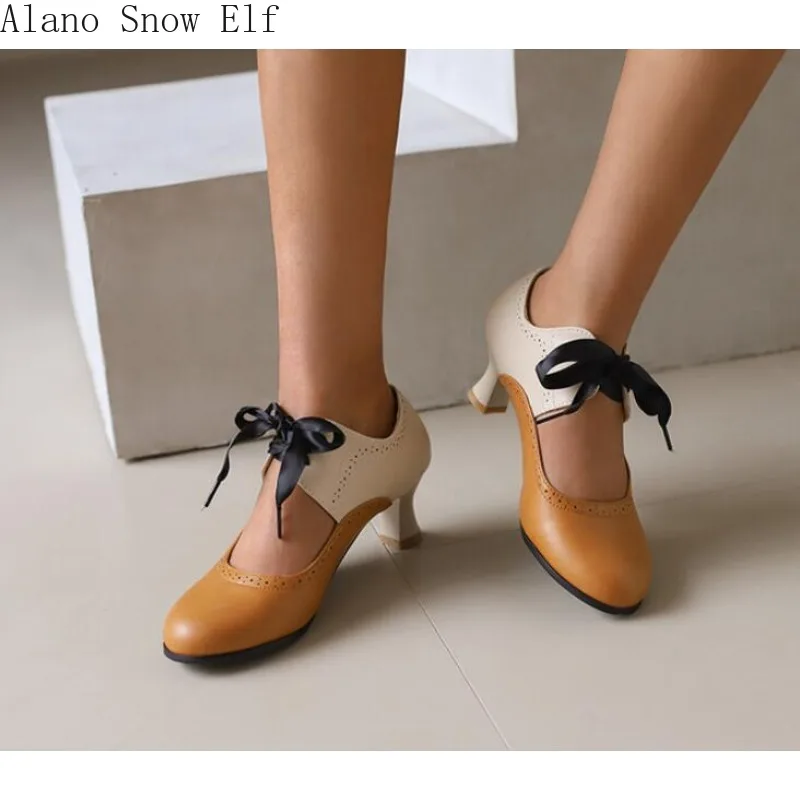 

High Heels Platform Pumps Mujer 2024 Spring New Fashion Solid Black White Shoes Woman PU Leather Waterproof Shoes Femme