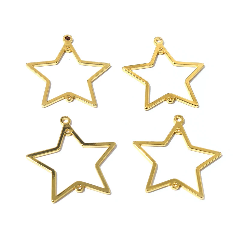 10 szt. Ze stali nierdzewnej w złotym kolorze Charms geometryczne półfabrykaty do tłoczenia DIY porowate złącze naszyjnik kolczyk akcesoria — zdjęcie 5