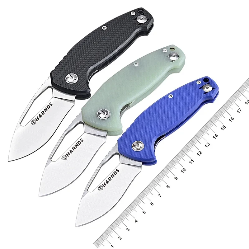 

HARNDS Seal Folding Knives with Aus-8 Blade G10 Handle Pocket Clip Outdoor Hunting Wilderness survival EDC Tool and BBQ Knife