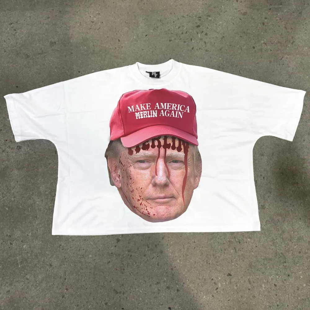 Leisure 2024 President Election Vote Trump President T Shirt Men Women Cotton Tees Shirt Graphic Printed Clothing Tops