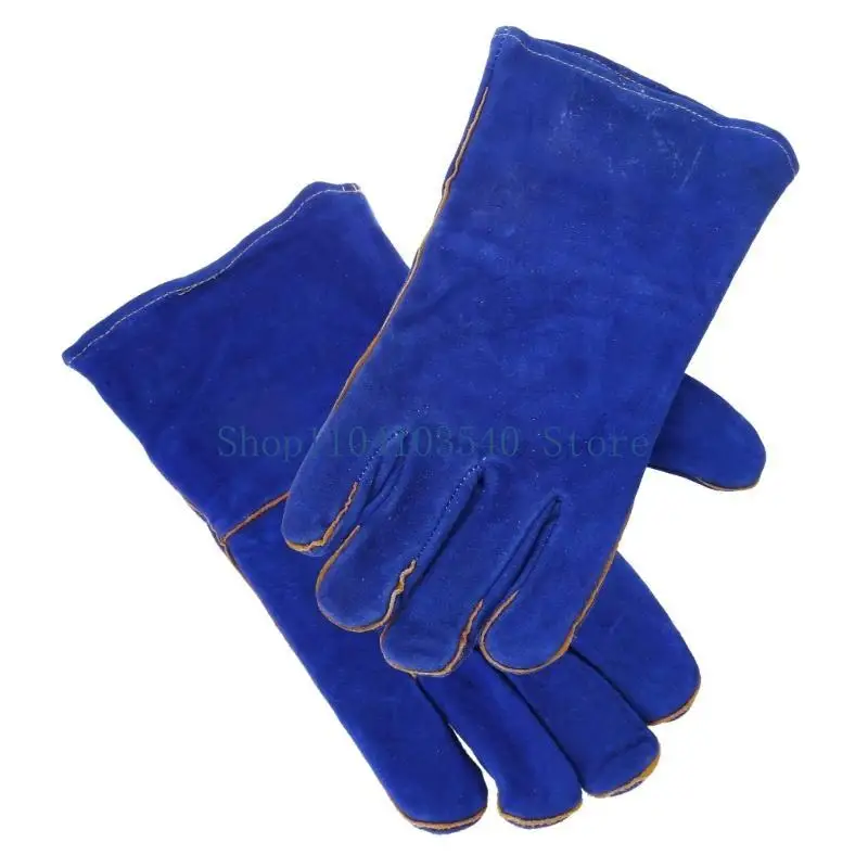 02DC قفازات اللحام قفازات مقاومة للحرارة/الحريق قفازات جلدية متينة للشواء والفرن