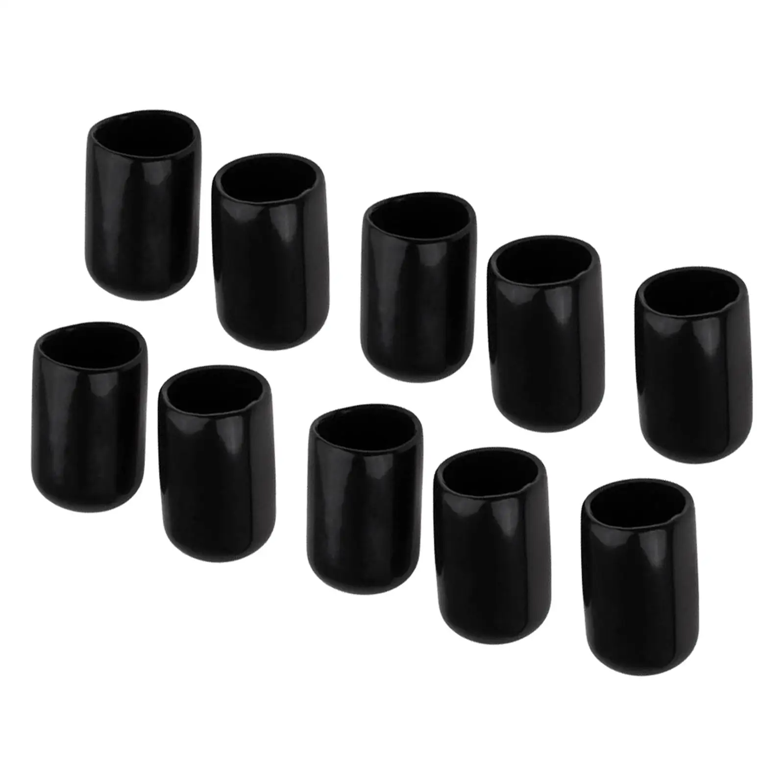 

10x Cue Tips Cover Protector Durable Black 10mm Pool Billiard Cover Caps for Snooker Cue Tips Pool Billiards Accessories