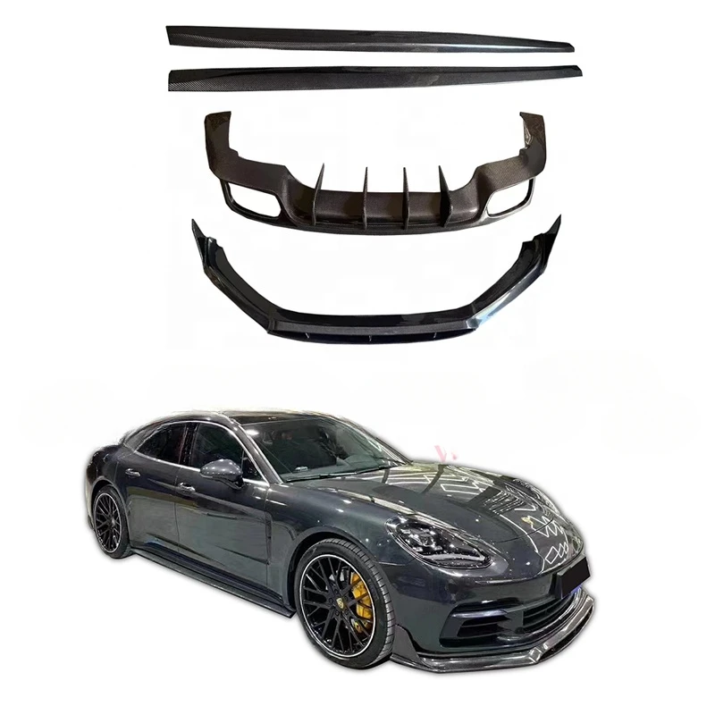 Panamera 971 Real Carbon Fiber Body kit for Porsche 971 & Turbo 2017+ Front Lip Side Skirt Rear Diffuser Bodykit