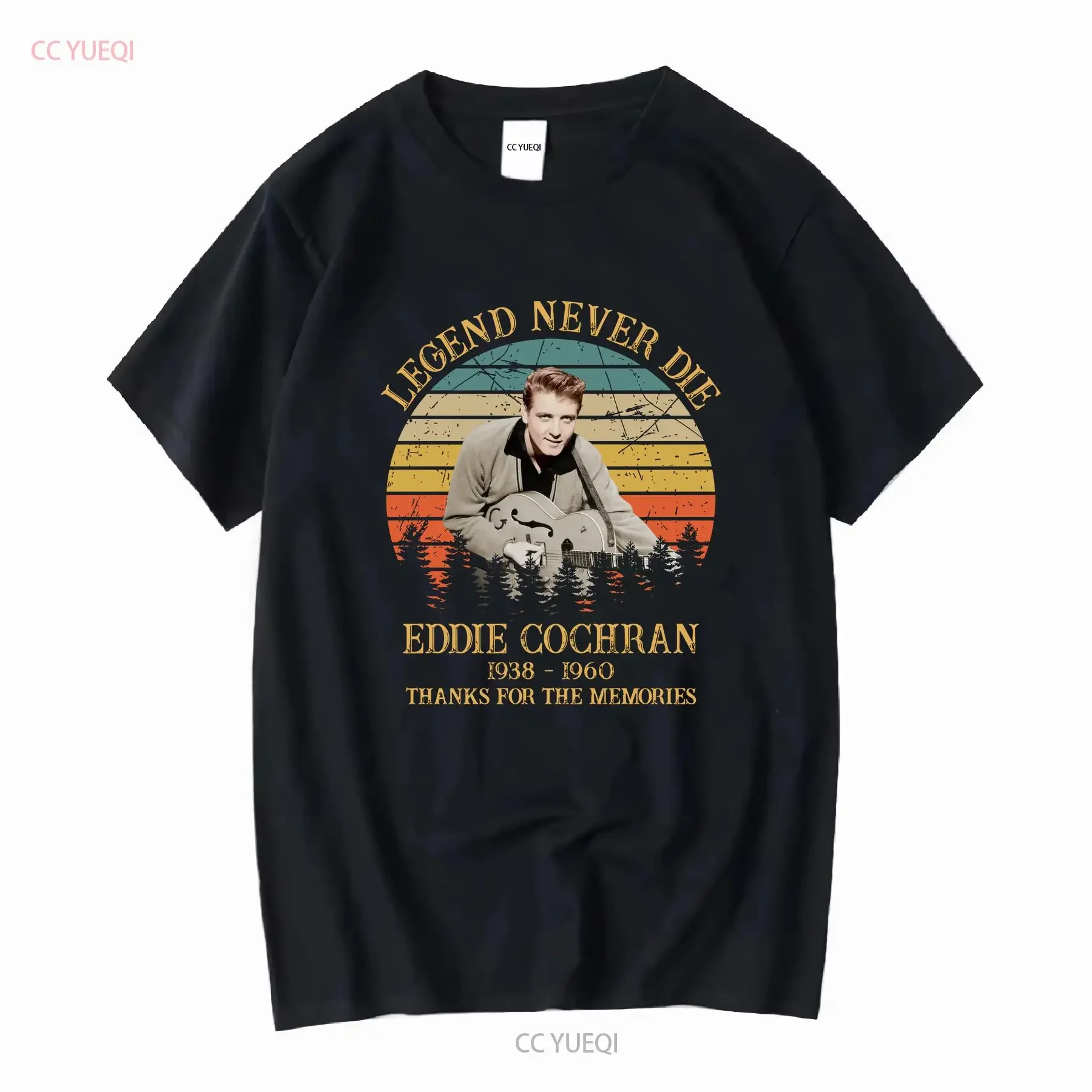 تي شيرت رجالي من Legend Never Die Eddie Cochran بأكمام قصيرة من S إلى 5XL LL527 عتيق مغسول أوم ناعم غير رسمي قليلاً