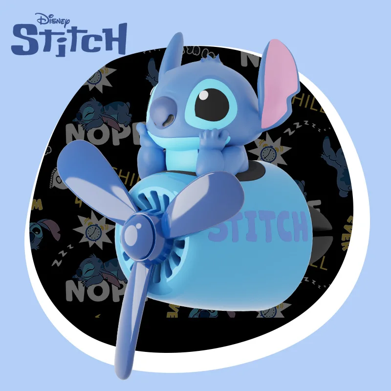 Disney Stitch Car Air Freshener Mickey Small Plane Perfume Diffuser Propeller Conditioning Vent Anime Decor Auto Accessorie Gift