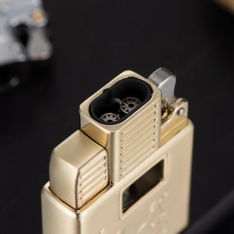 New Cigar Igniter Double Blue Fire Smoke Metal Windproof Open Flame Cigarette Lighters & Smoking Accessories Factory Direct Sale