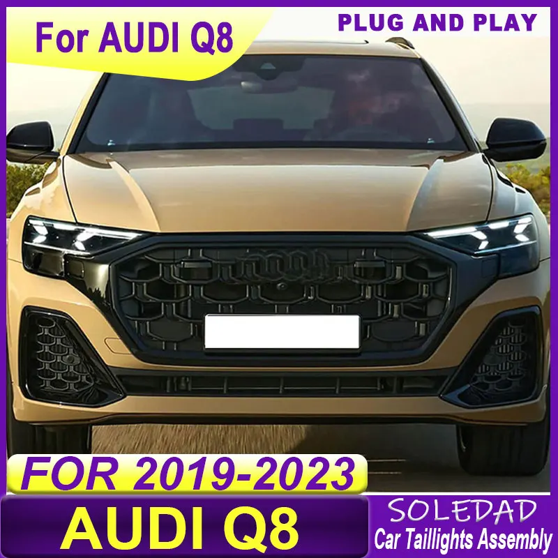 Car LED Lamps Taillight For Audi Q8 2019-2023 Rear Lamps Dynamic Turn Signal Plug and Play Upgrade Accessories