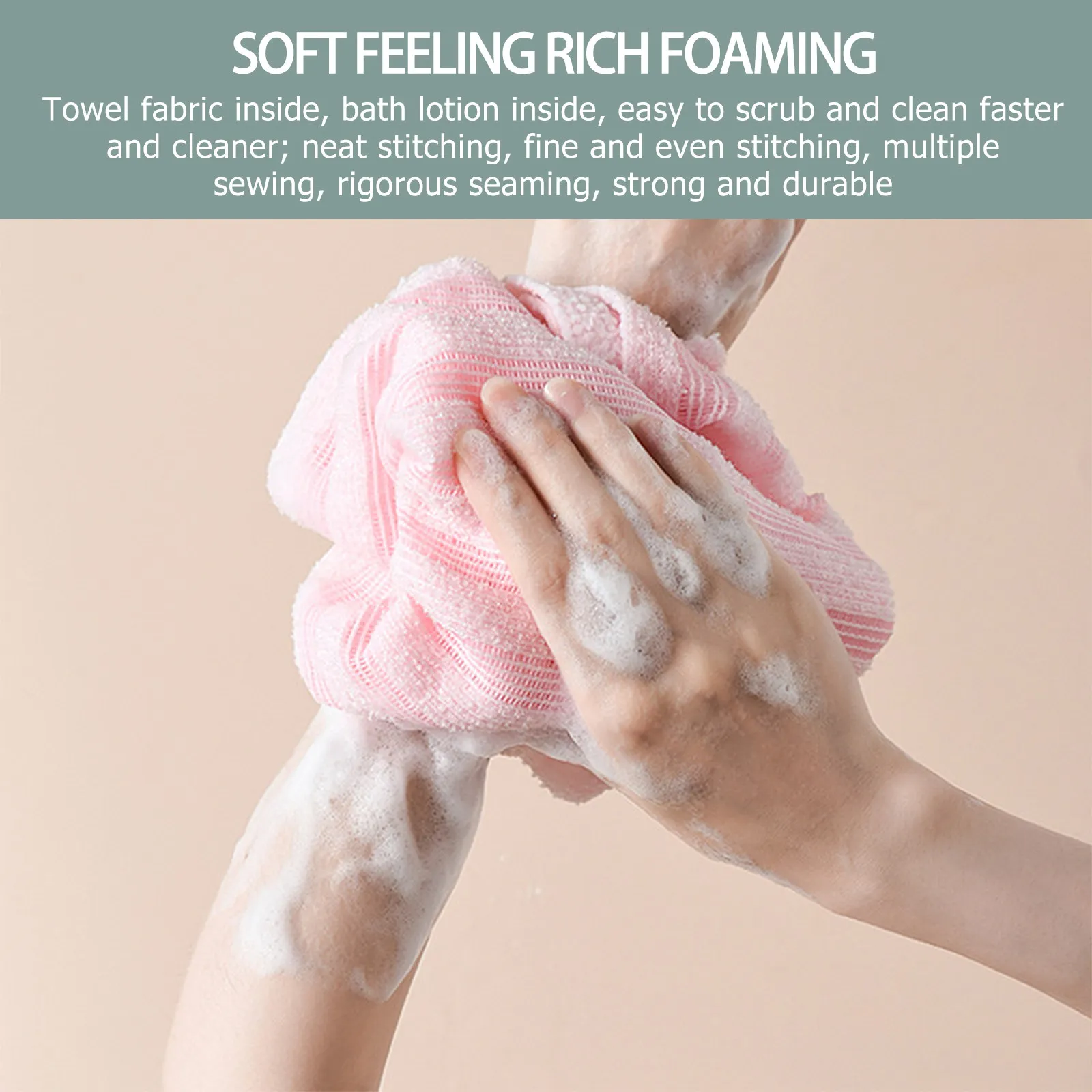 Portable Exfoliating Back Scrubber Towel for Deep Cleaning and Smooth Skin Body Massage