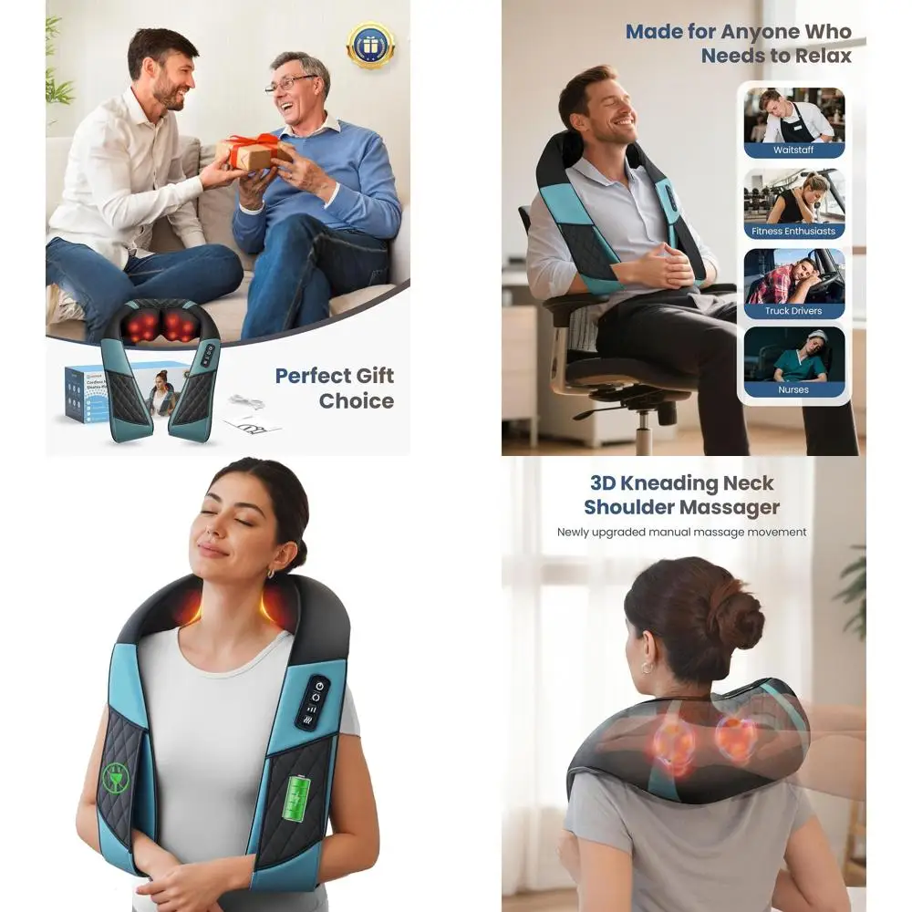 

Массажер для глубокого массажа тканей и шиацу с функцией подогрева, 3D-подушка-массажер для спины с функцией разминания