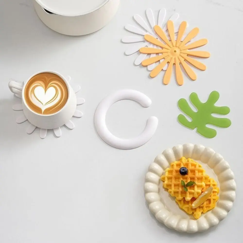 

Anti Scald Tree Shape Table Mat Creative Heat Resistant Daisies Coaster Non-slip Anti-fouling Dishes Heat Insulation Pad