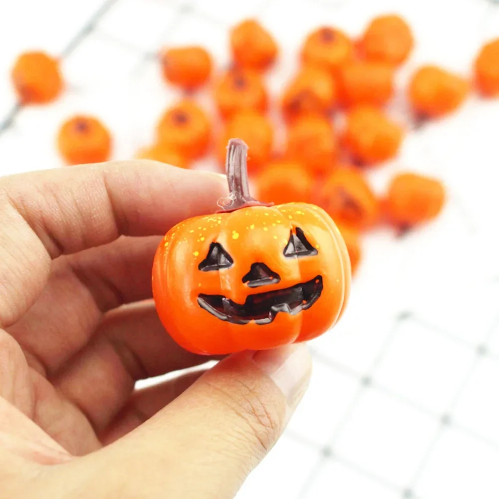 16 stücke Halloween Mini-Modell Haupt dekoration Kunststoff Geist Gesicht Kürbis Ornament Simulation Maßstab Modell gefälschte Kürbis Ornament