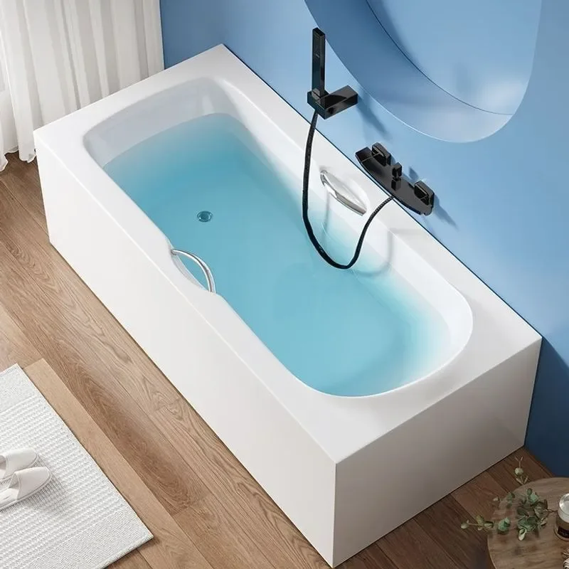 For Small Apartment Acrylic Bathtub Thickened Seamless Integrated Adult Freestanding Tub High End Style Easy Installation