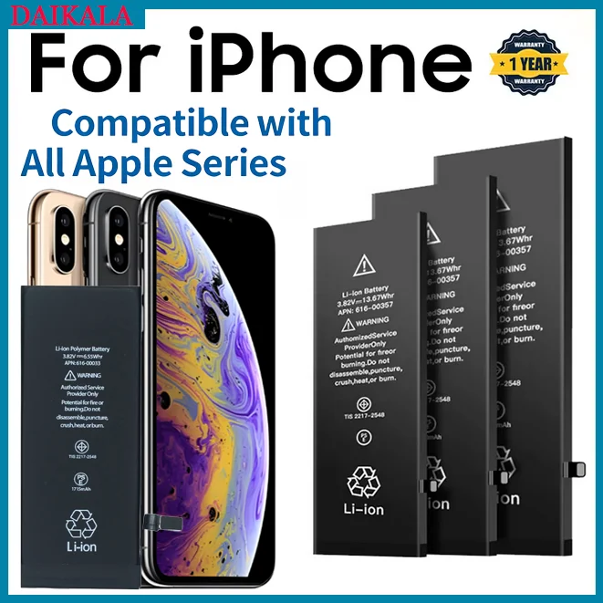 2026 New Phone Battery for Apple X/6S/6P/6SP/7G/7P/8G/8P/XR/XS MAX/11/12pro Rechargeable lithium battery Batteries