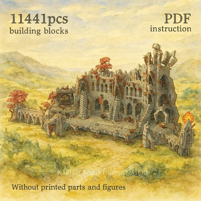 

Building Blocks Set Fantasy Dark Fortress Castle Model DIY Assembly Bricks Architecture Collection Educational Toys Gift
