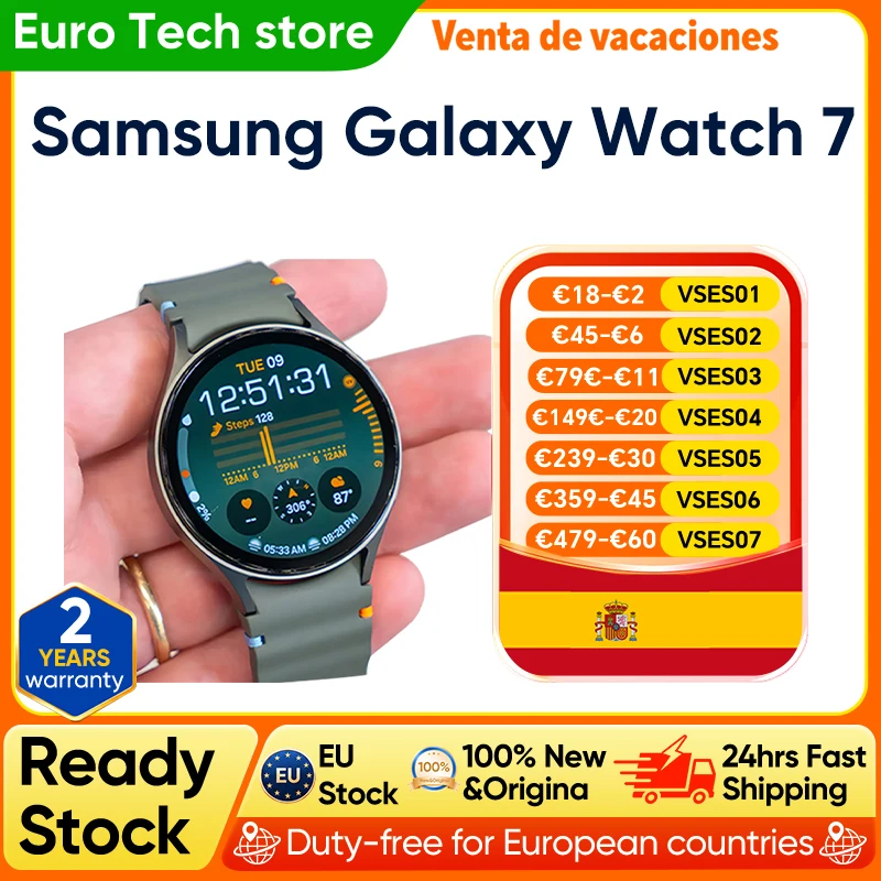 Reloj Inteligente Samsung Galaxy Watch 7, Bluetooth 5.3, 40/44 mm, Pantalla AMOLED de 1.3», Monitor de Salud, Sistema Operativo Samsung Wear, GPS