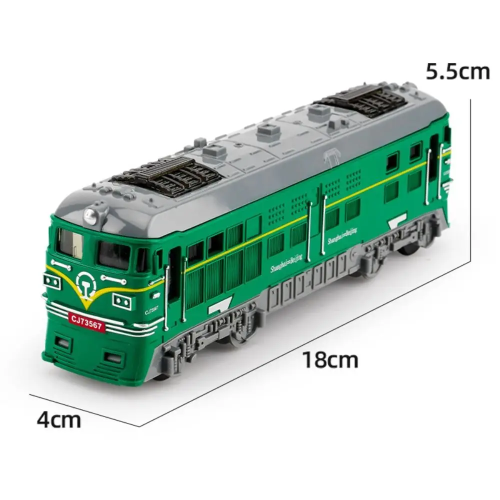 รถไฟจำลองแบบจำลองความเฉื่อยขนาดเล็ก ของเล่นรถไฟรางพลาสติกแบบดึงกลับ สำหรับเด็กชายและเด็กหญิง