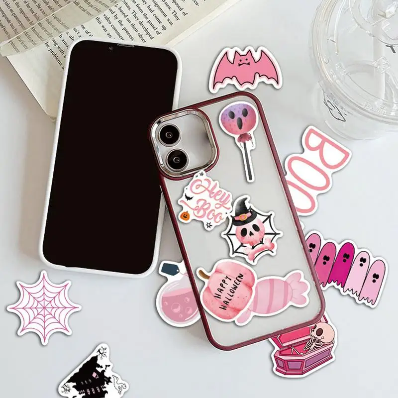 Halloween Stickers Cartoon Halloween Cutouts Pre-Cut 50PCS Sticker Decoration Luggage Stickers For Suitcases Computer Phone Case