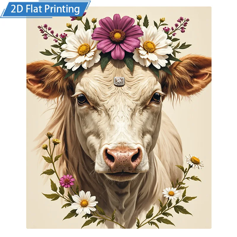 1pc cobertor de flanela floral com estampa de vaca – design plano 2D aconchegante para decoração de casa
