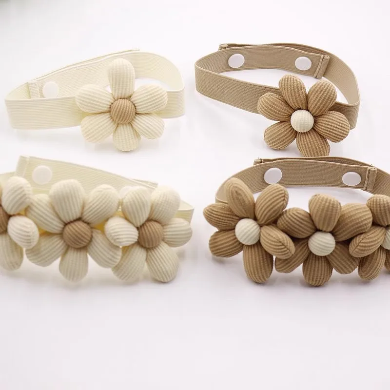 2 قطع المنزل الدانتيل الستار حزام الستار مشبك غير مثقب ملزمة حبل زهرة حزام كريم حزام بسيط المفاجئة مشبك