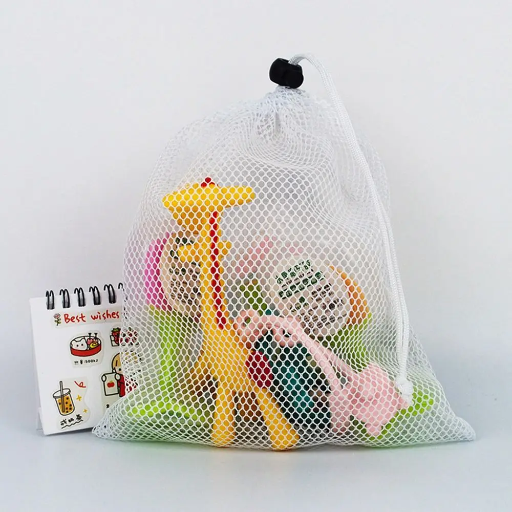 Travel Nylon Home Storage Bag Stuff Sack Mesh Drawstring Bag ถุงซักผ้า