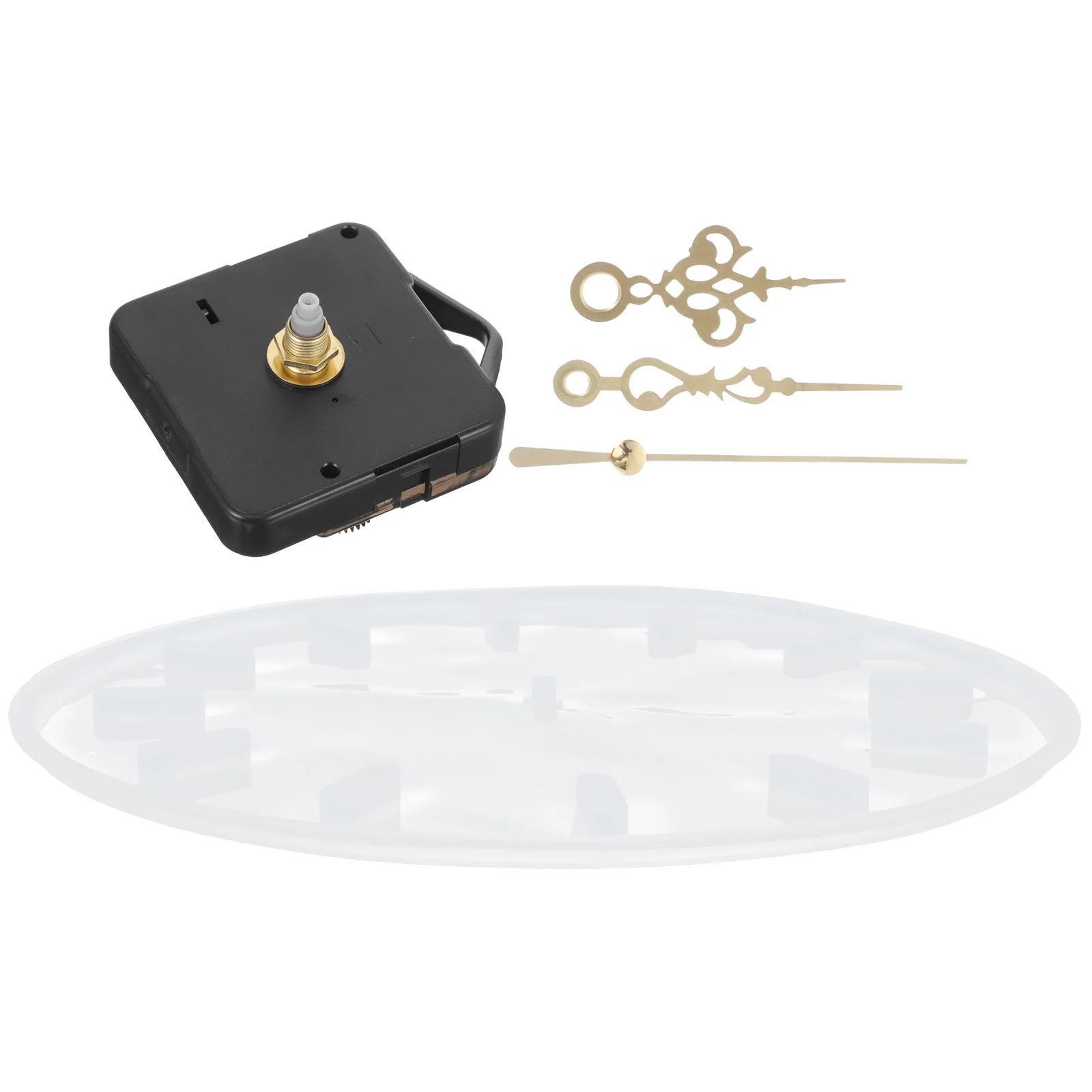

1Set DIY Clock Plate Silicone Mold Non Stick Reusable Epoxy Casting Mold Round Clock Shape with Movement Kit for DIY Wall Clocks