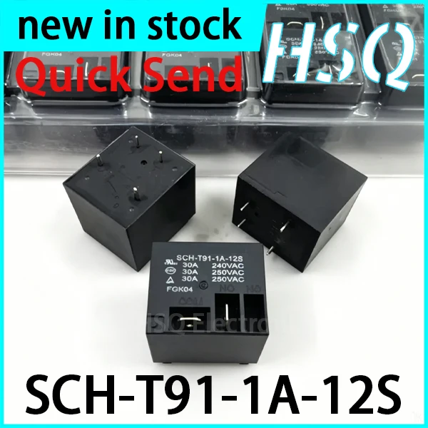 1PCS SCH-T91-1A-12S Air Conditioning Relay 4-pin 2-pin 30A Set, Normally Open