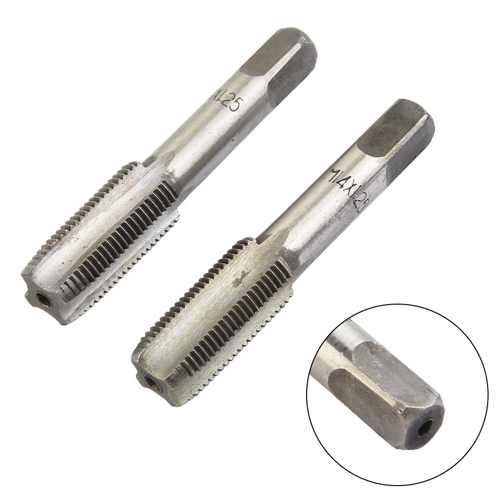 2pcs HSS 14mm 1.25 Metric Taper Plug Tap Right-hand Thread M14 1.25mm Pitch High Speed Steel Metalworking Supplies Hand Tools