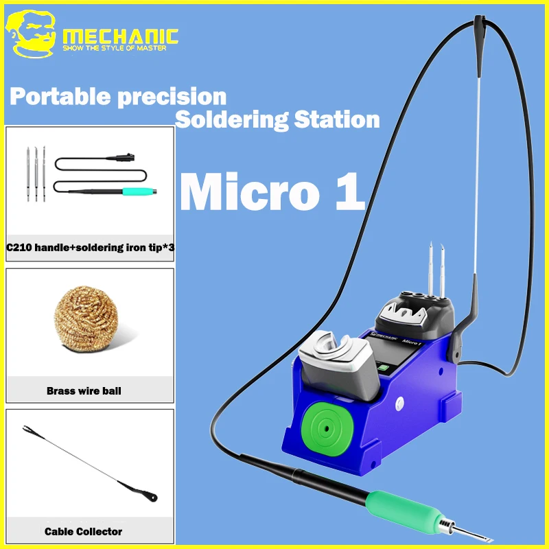 

Портативная паяльная станция MECHANIC Micro 1, быстрый нагрев, цифровой экран, 3 режима памяти, контроль температуры PID для ремонта электроники