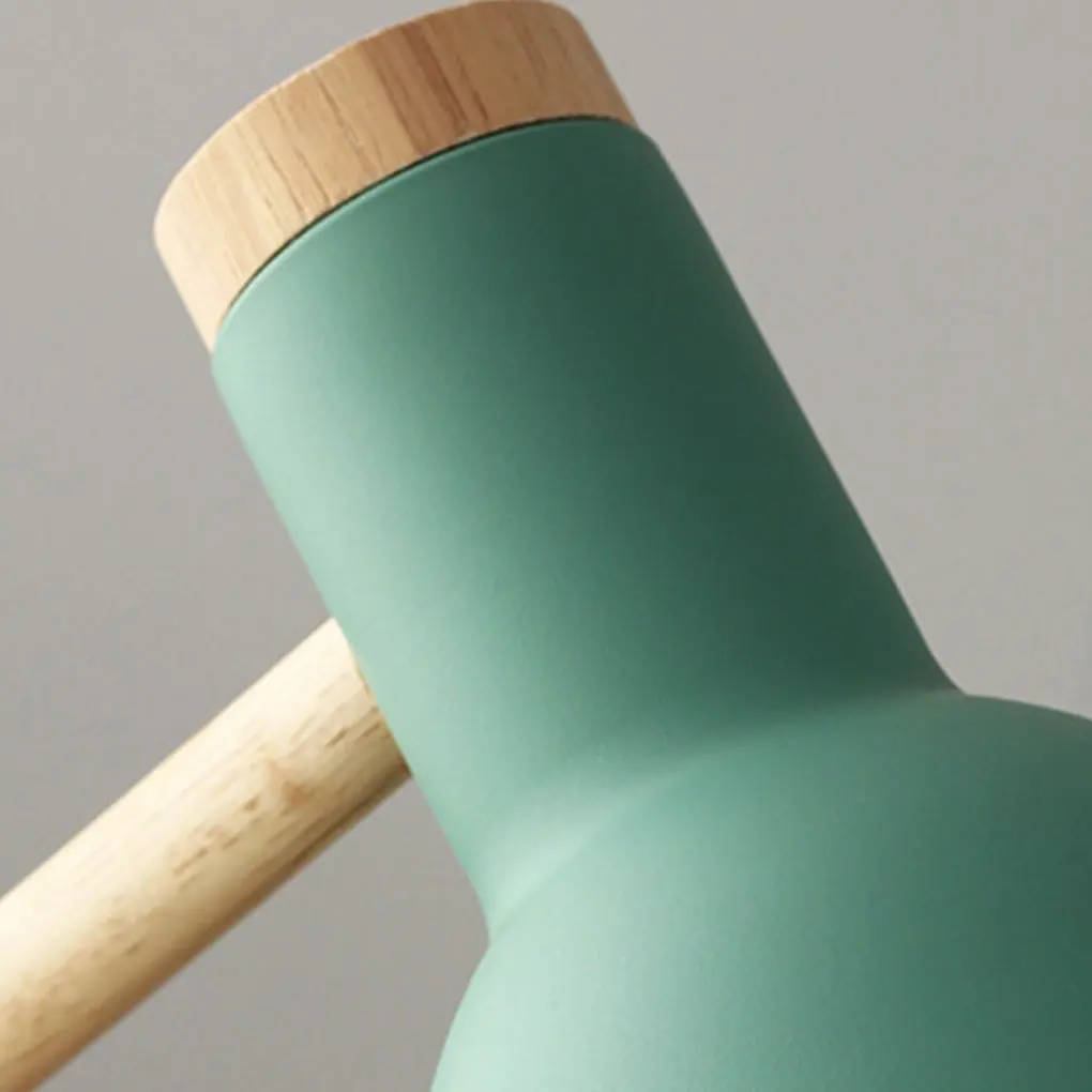 Candeeiro de mesa economizador de energia com pescoço flexível para amantes modernos Proteção para os olhos Lâmpada de quarto de bambu amarelo