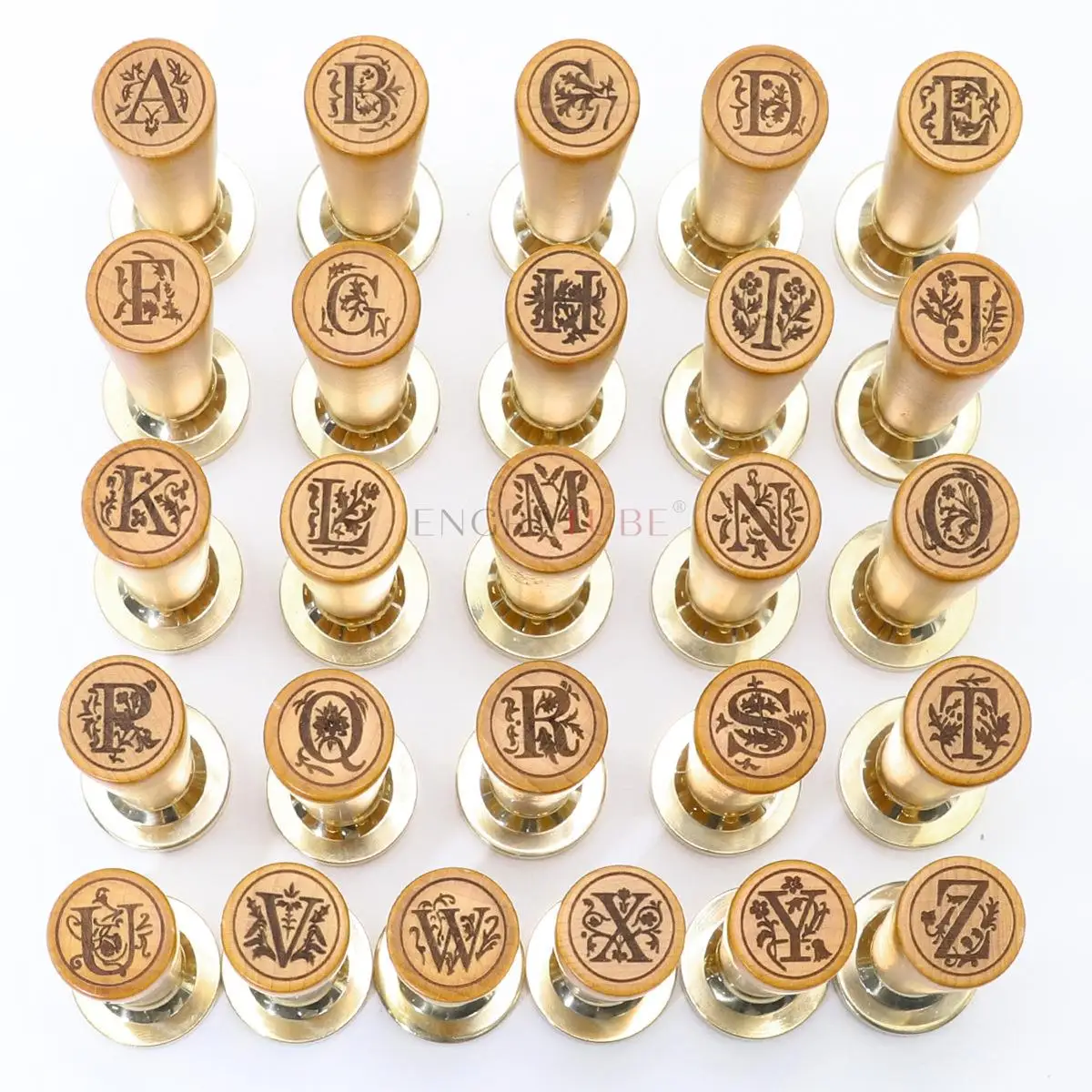 25mm Brass Sealing Wax Stamp 26 English Letters A-Z Alphabet And Laser Handle Wedding Invitation Envelope Gift Wrap Scrapbooking