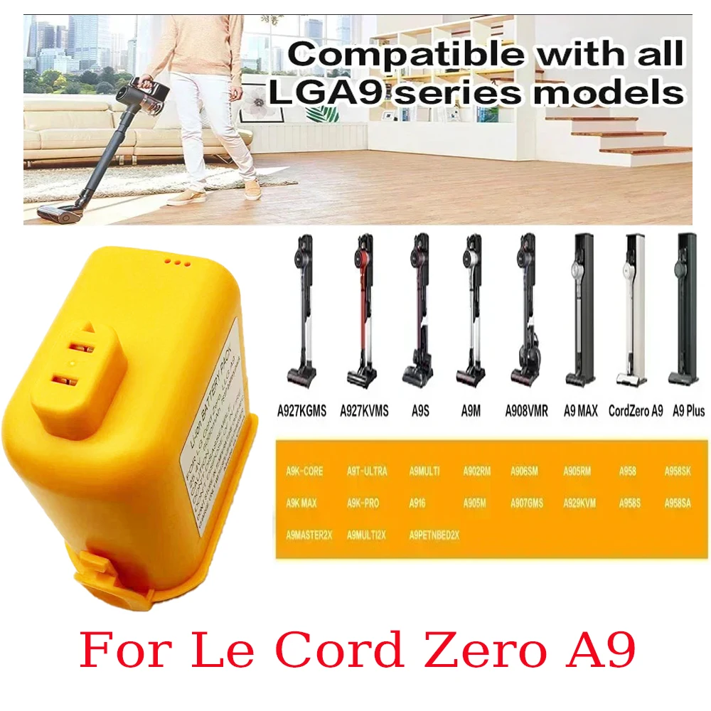 

Для беспроводного пылесоса LG Cordzero A9 A9 + A9Plus A9M A9MASTER2X A9MULT12X A9PETNBED A9MULTI 25,2 В EAC63382204 литий-ионный аккумулятор