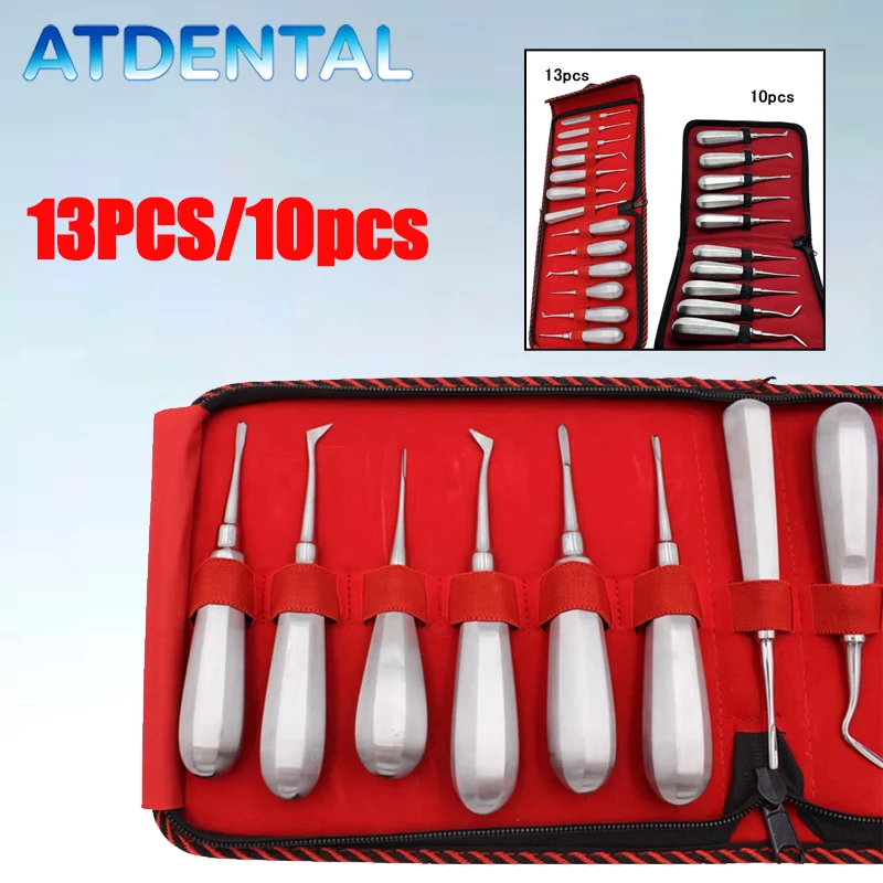 Dental Luxating Lift Elevator Teeth Clareador Curved Root Hexagon Handle Dentist Surgical Stainless Steel Instrument Tool