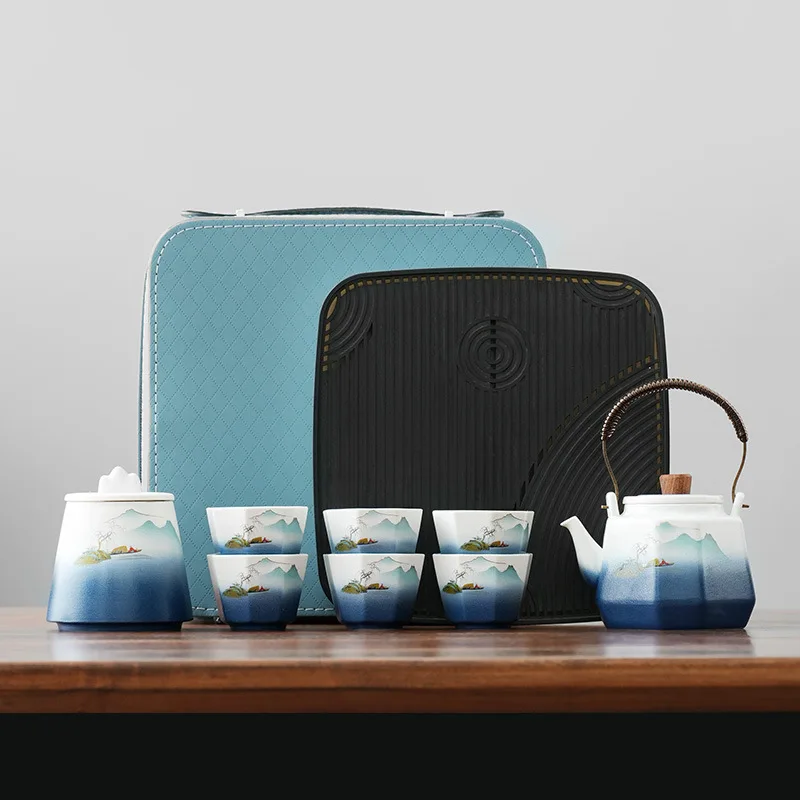 

Чайный сервиз в китайском стиле, подарок, пейзаж, пейзаж, культурный креативный сувенир, открытие компании, юбилей, праздник, памятный Gi