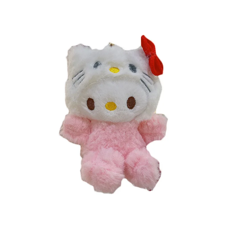 13cm Sanrio Kawaii Hello Kitty Plush Keychain Cute KT Cat Doll Schoolbag Backpack Pendant Kids Plush Toys Accessories Girl Gifts