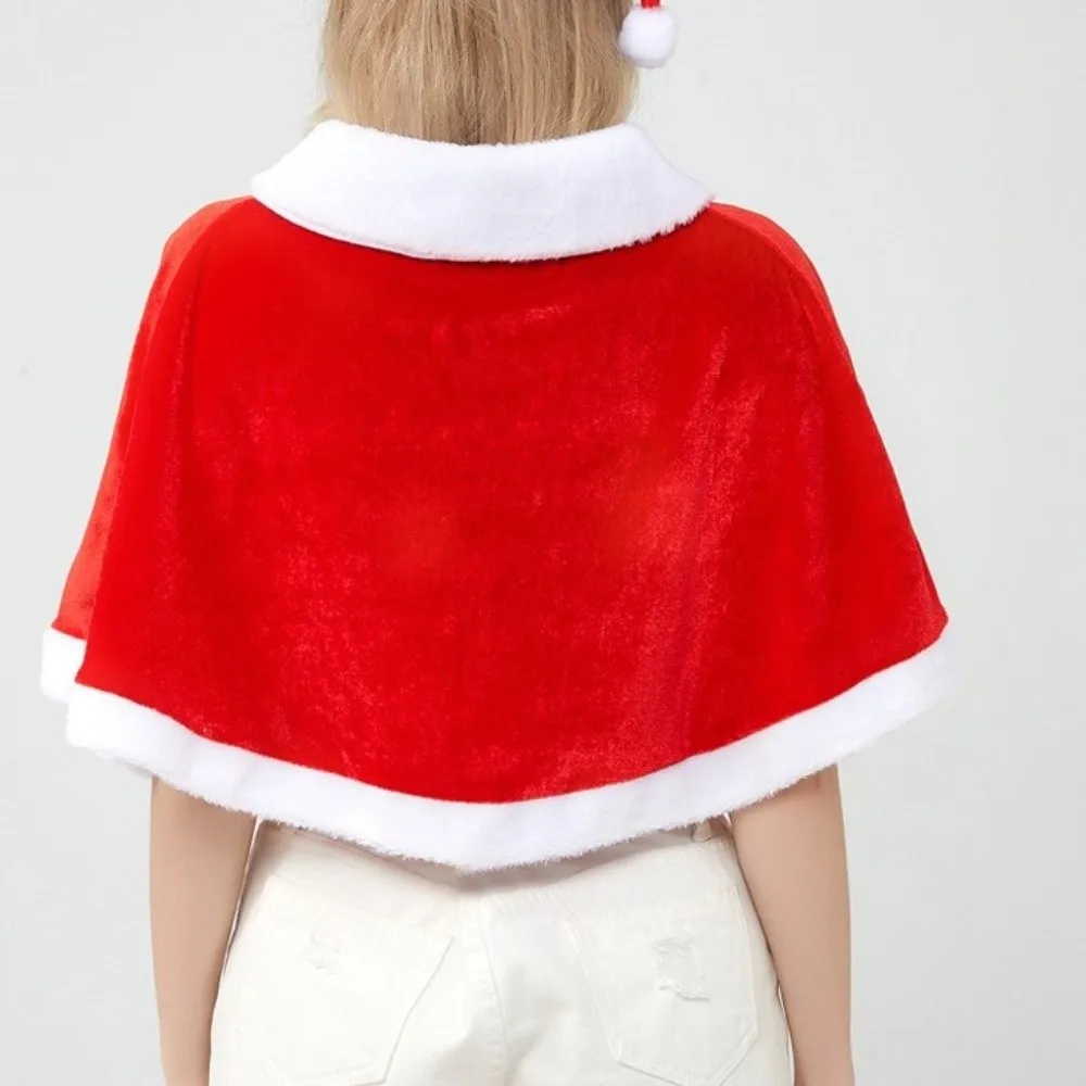 Fashion Polyester Christmas Cloak Warm Women Ponchos Windproof Cosplay Costume Santa Claus Costume Autumn Winter