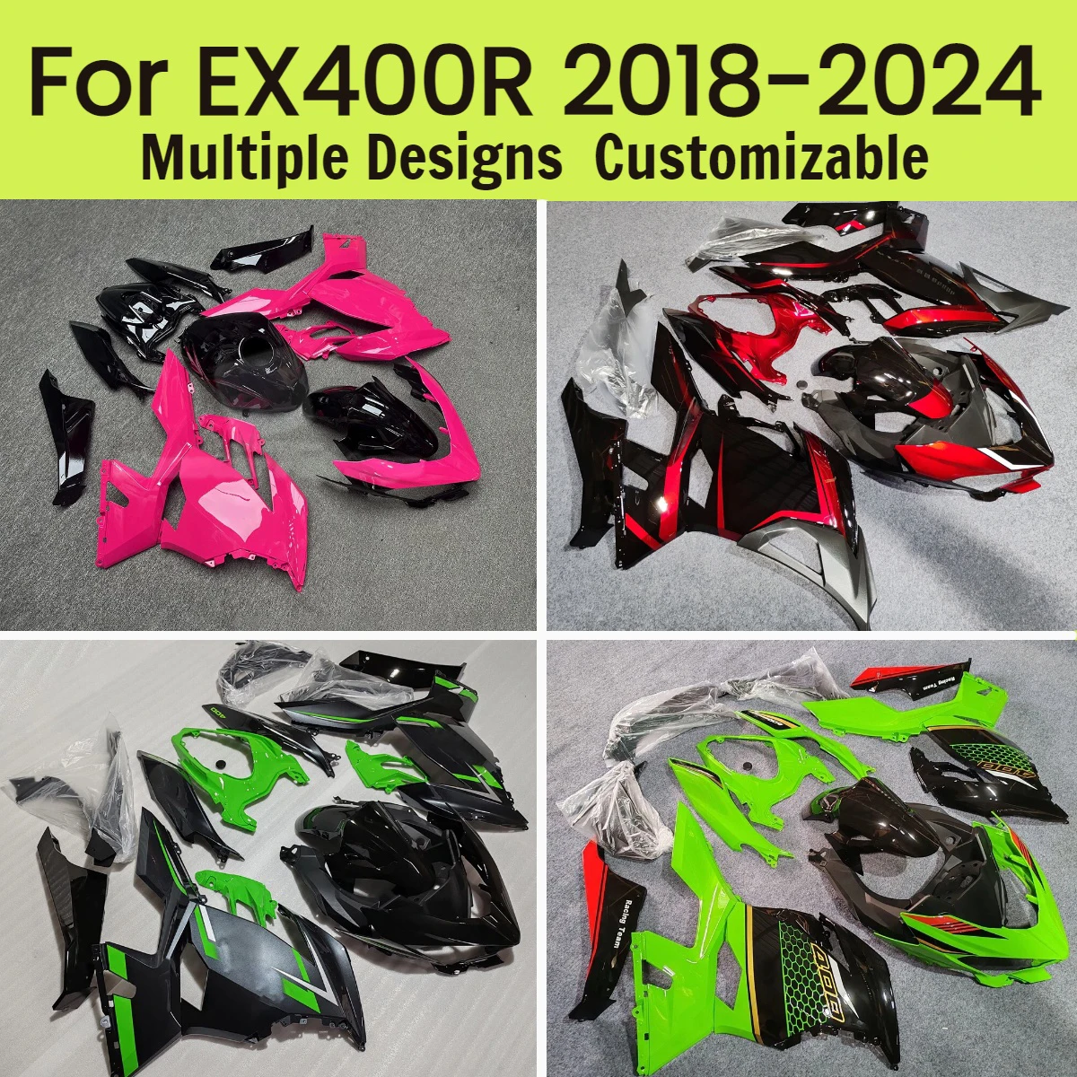 

For Kawasaki EX400R 2018-2024 Aftermarket Fairing Kit Ninja400 18-24 Motorcycle Customized Body Parts Fairings
