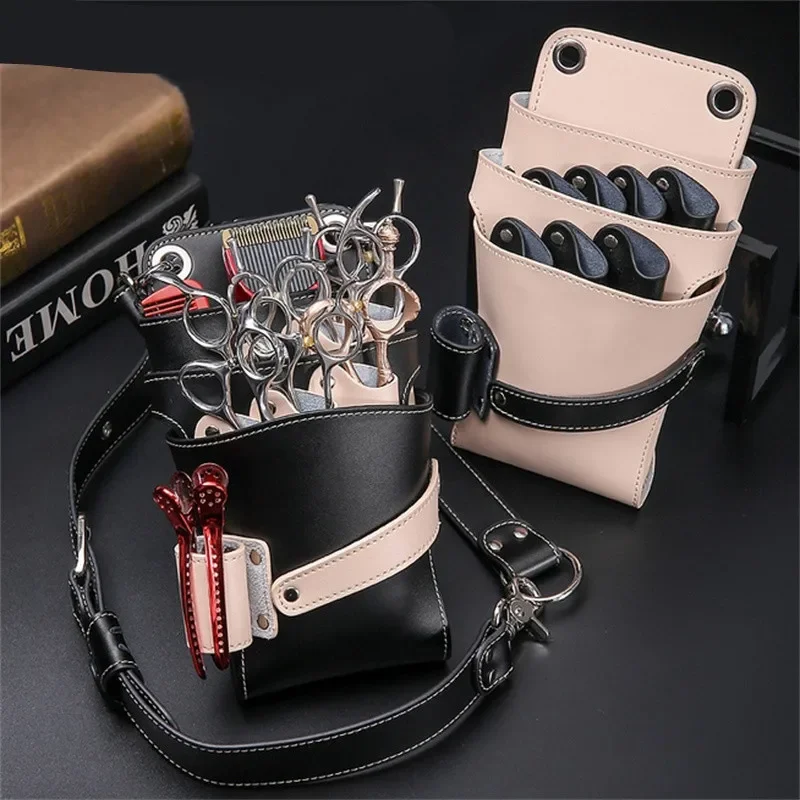 牛革ヘアはさみバッグコームケースウエストパックメッセンジャーバッグポーチホルダー理髪サロンヘアカットプロフェッショナルシザーケース