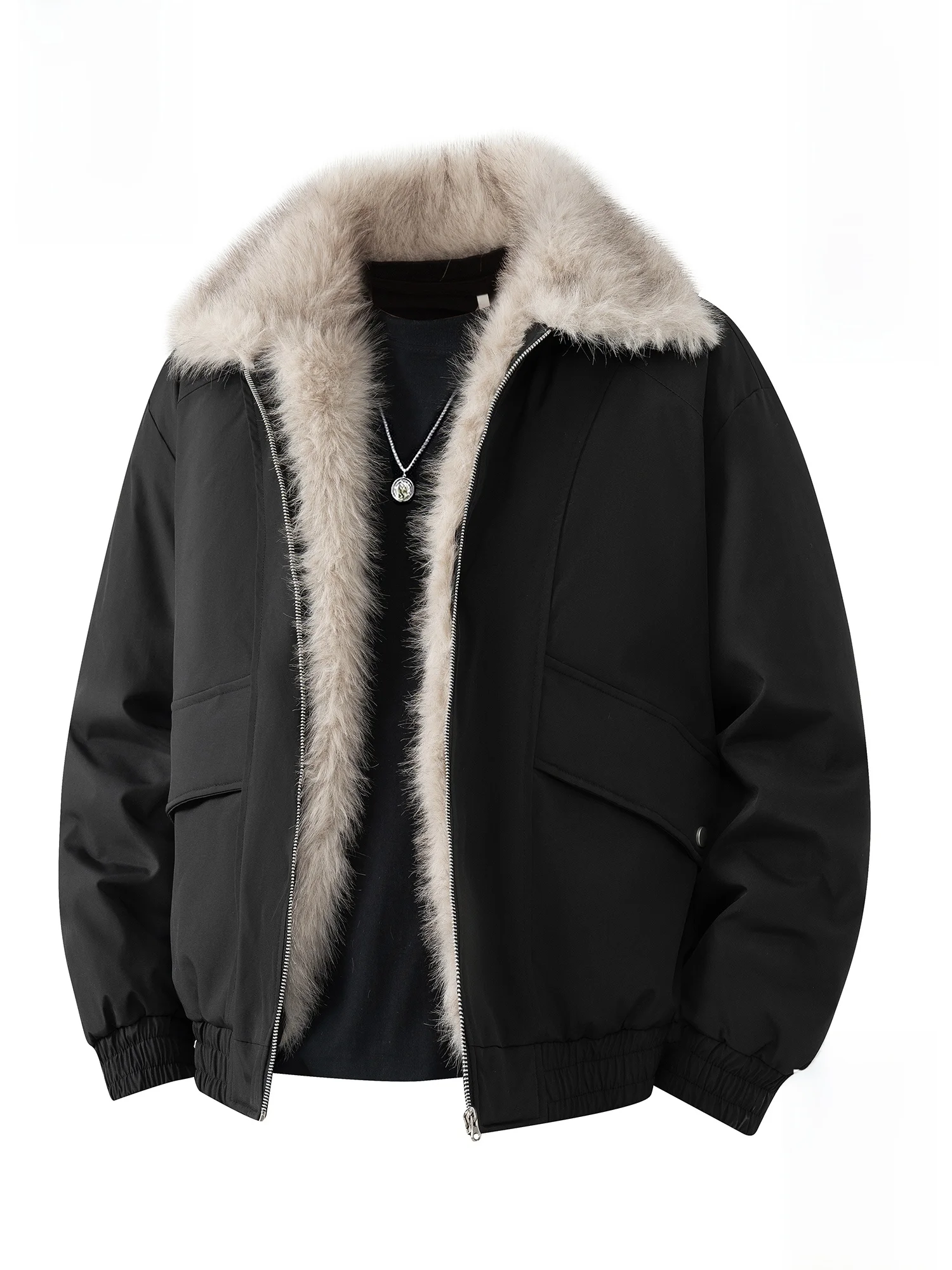 

Мужская утепленная хлопковая куртка Paul Frank с меховым воротником, защита от холода, рабочая одежда, модель Large Mouth Monkey American Style